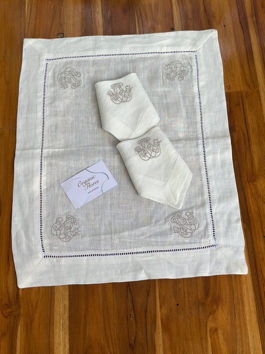 Fond de plateau & 6 Serviettes cocktails